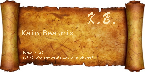 Kain Beatrix névjegykártya