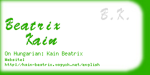 beatrix kain business card